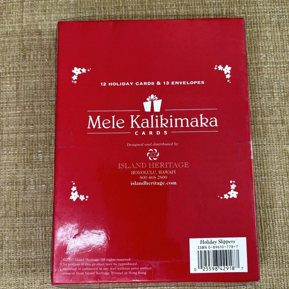 Vintage Mele‎ Kalikimaka Hawaiian Christmas Cards Island Heritage Flip Flop Year
